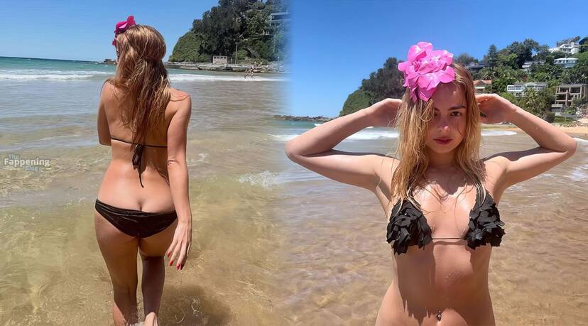 Addison Rae Nude on Beach Ass 1