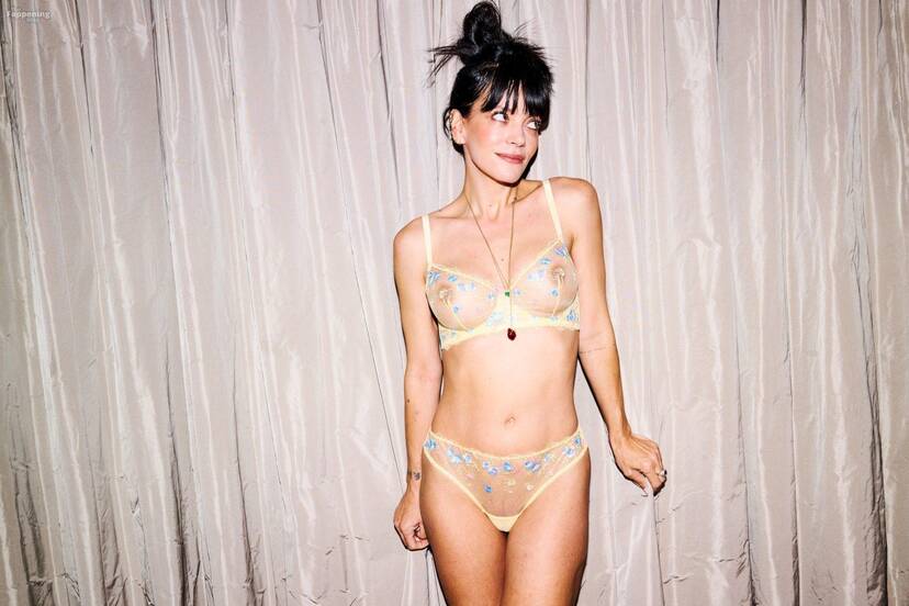 Lily Allen Naked Tits Lingerie 1